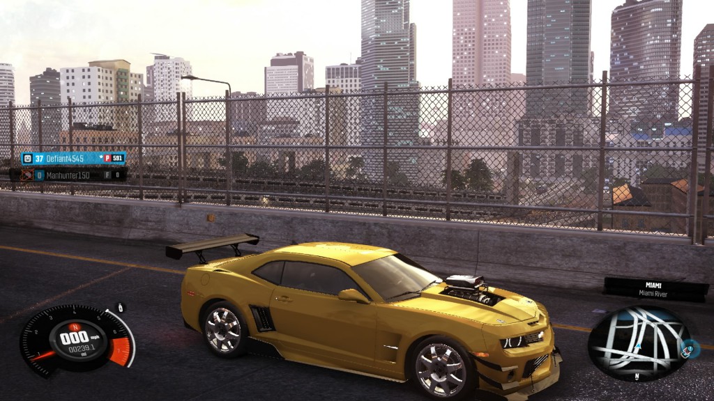 My P series Camaro on the highway in downtown Miami.