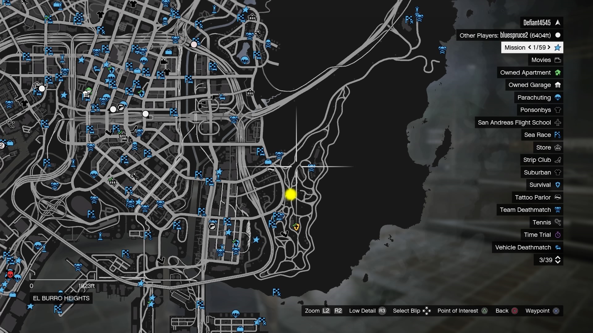 Map of where El Burro Heights is located – PS4 Driving and Open world games